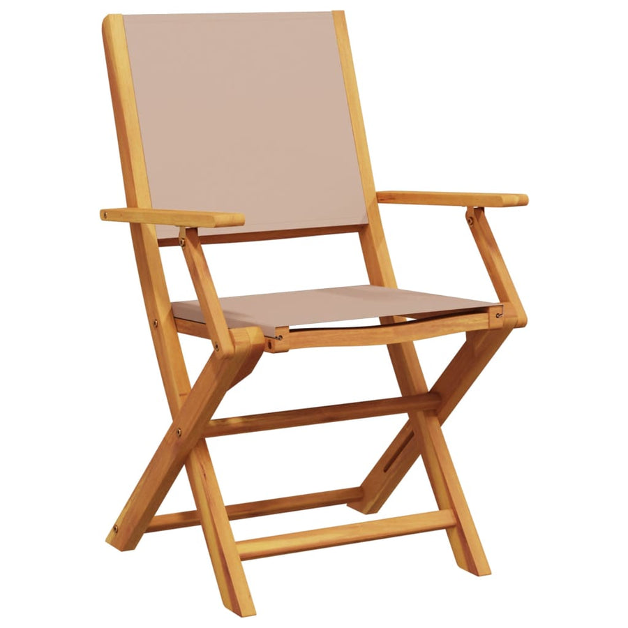 5-Delige Tuinset Massief Hout En Stof 90 x 90 x 75 cm