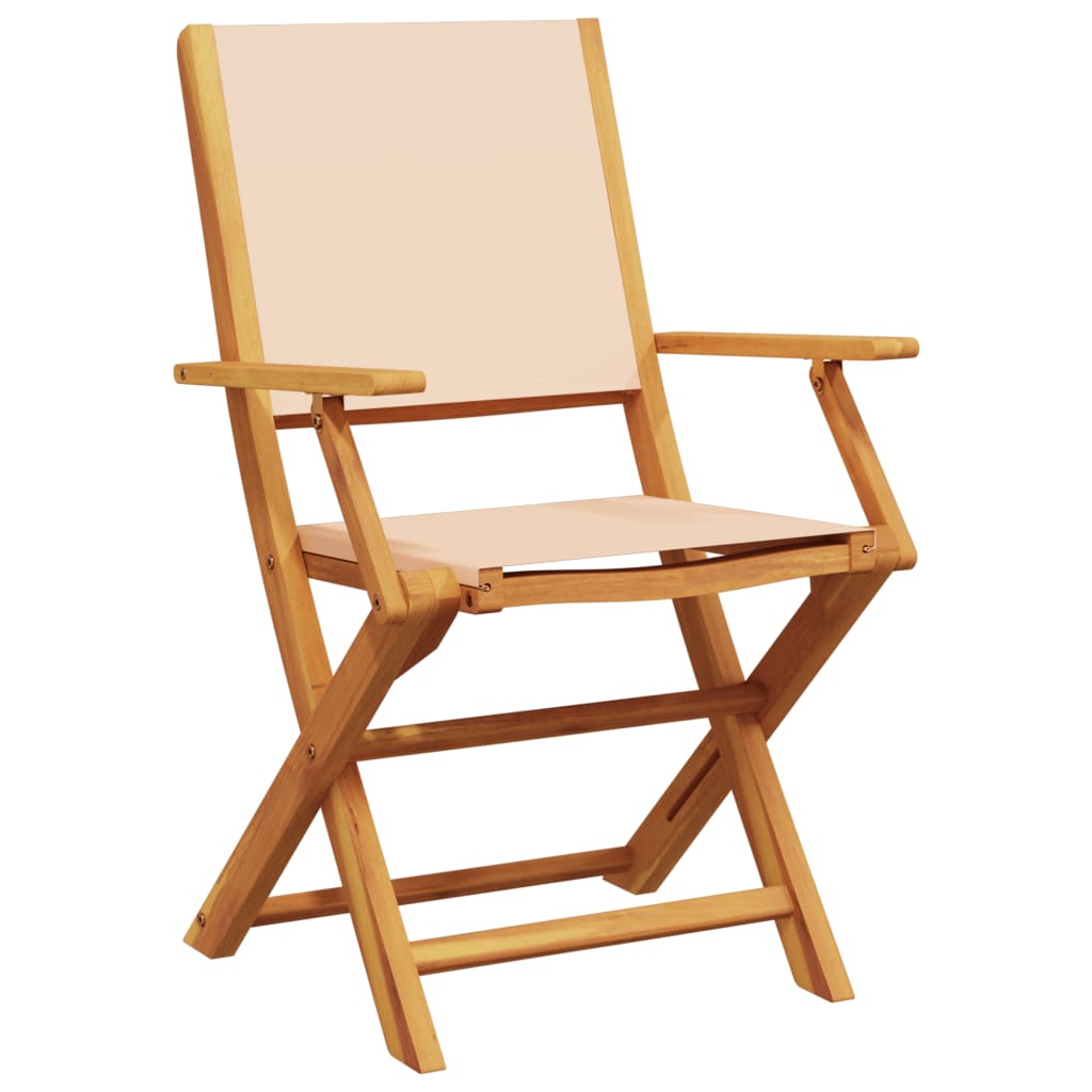 5-Delige Tuinset Massief Hout En Stof 90 x 90 x 75 cm