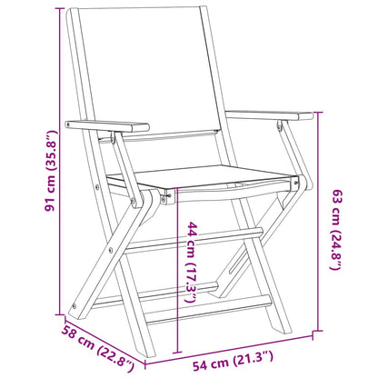 5-Delige Tuinset Massief Hout En Stof 90 x 90 x 75 cm