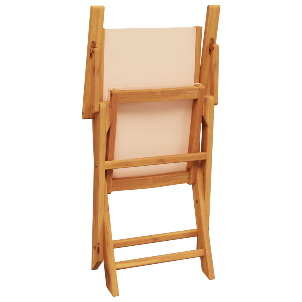 5-Delige Tuinset Massief Hout En Stof 90 x 90 x 75 cm