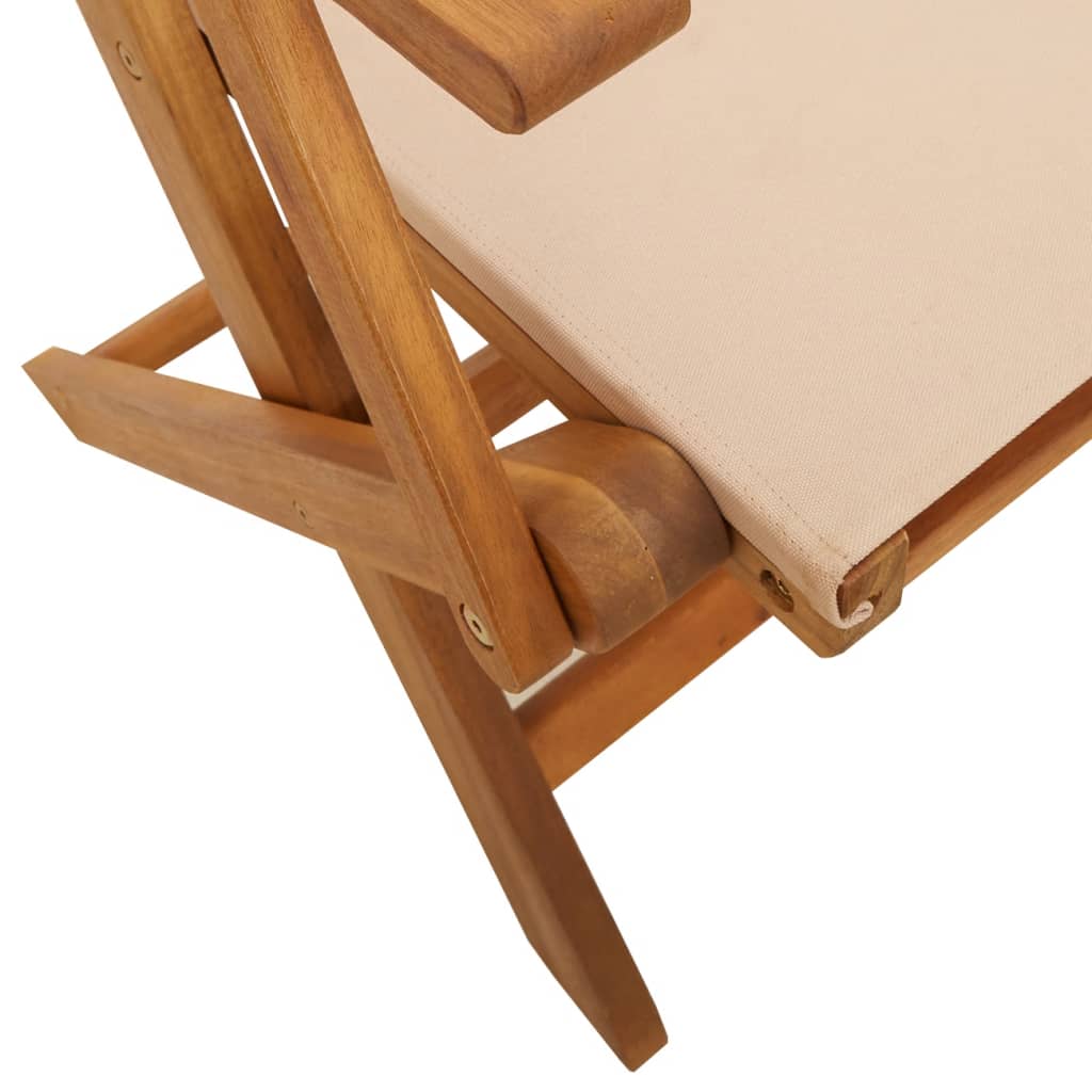 5-Delige Tuinset Massief Hout En Stof 90 x 90 x 75 cm