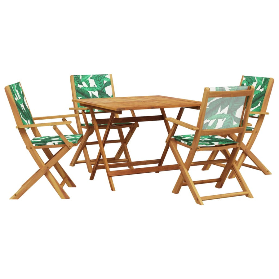 5-Delige Tuinset Stof En Massief Hout 90 x 90 x 75 cm