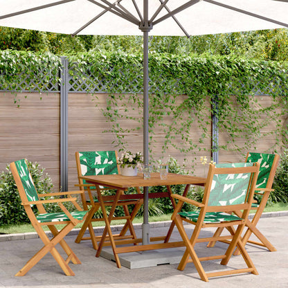 5-Delige Tuinset Stof En Massief Hout 90 x 90 x 75 cm
