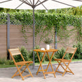 Bistroset 3-delig massief acaciahout polypropeen beige