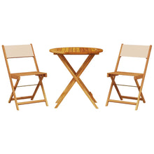 3-delige Bistroset stof en massief hout beige