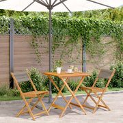Bistroset 3-delig massief acaciahout polypropeen grijs