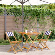 Bistroset massief acaciahout blauw wit inklapbaar