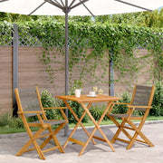 Bistroset 3-delig polypropeen massief hout grijs