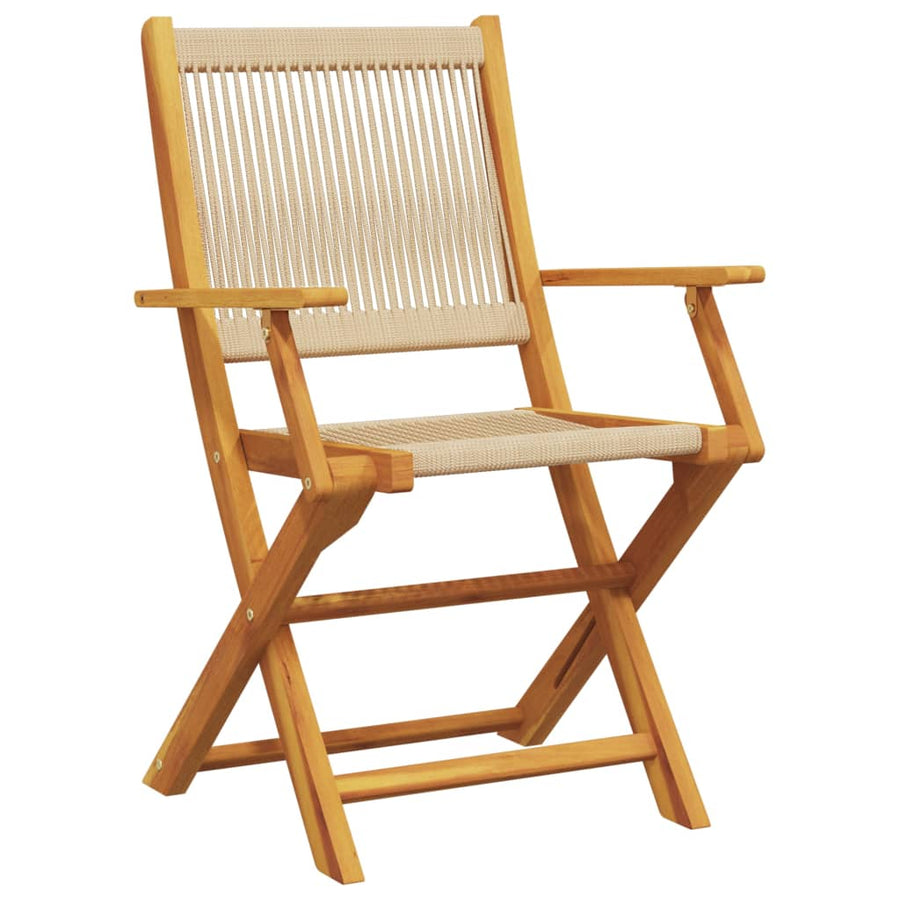 3-Delige Bistroset Polypropeen En Massief Hout 70 x 70 x 75 cm