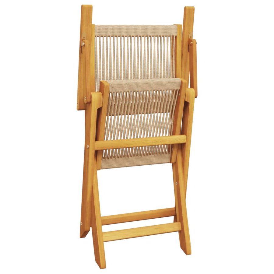 3-Delige Bistroset Polypropeen En Massief Hout 70 x 70 x 75 cm
