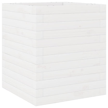 Plantenbak 40x40x46 cm massief grenenhout wit