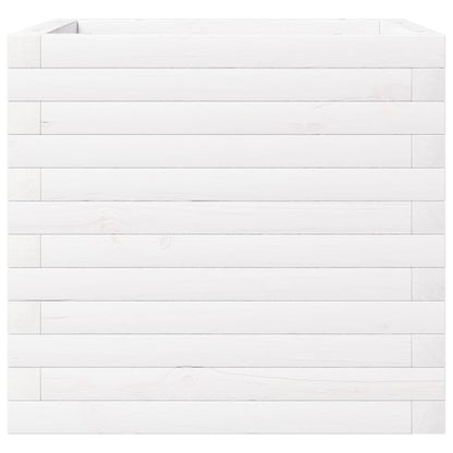 Plantenbak 50x50x46 cm massief grenenhout wit