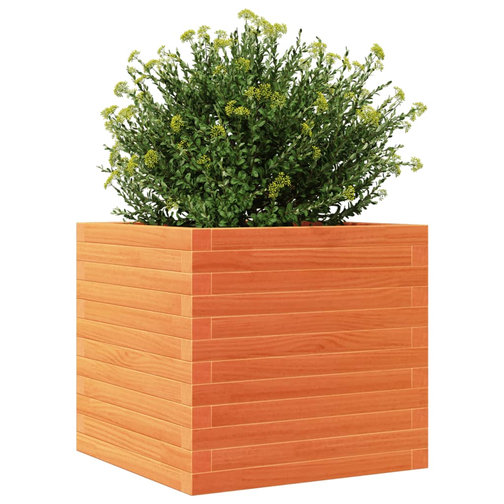 Plantenbak 50x50x46 cm massief grenenhout wasbruin