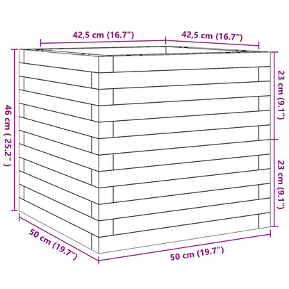 Plantenbak 50x50x46 cm massief grenenhout wasbruin