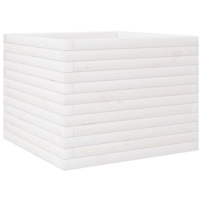 Plantenbak 60x60x46 cm massief grenenhout wit