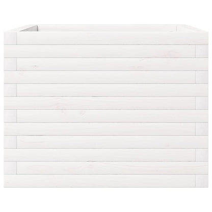 Plantenbak 60x60x46 cm massief grenenhout wit