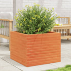 Planter 60x60x46 cm solid pine wax brown