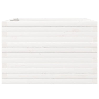 Plantenbak 70x70x46 cm massief grenenhout wit