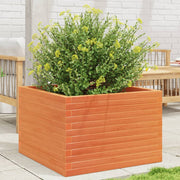 Plantenbak 70x70x46 cm massief grenenhout wasbruin