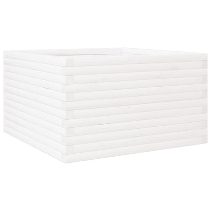 Plantenbak 80x80x46 cm massief grenenhout wit