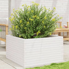 Planter box 80x80x46 cm solid pine white