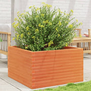 Plantenbak massief grenenhout 80x80x46 cm wasbruin