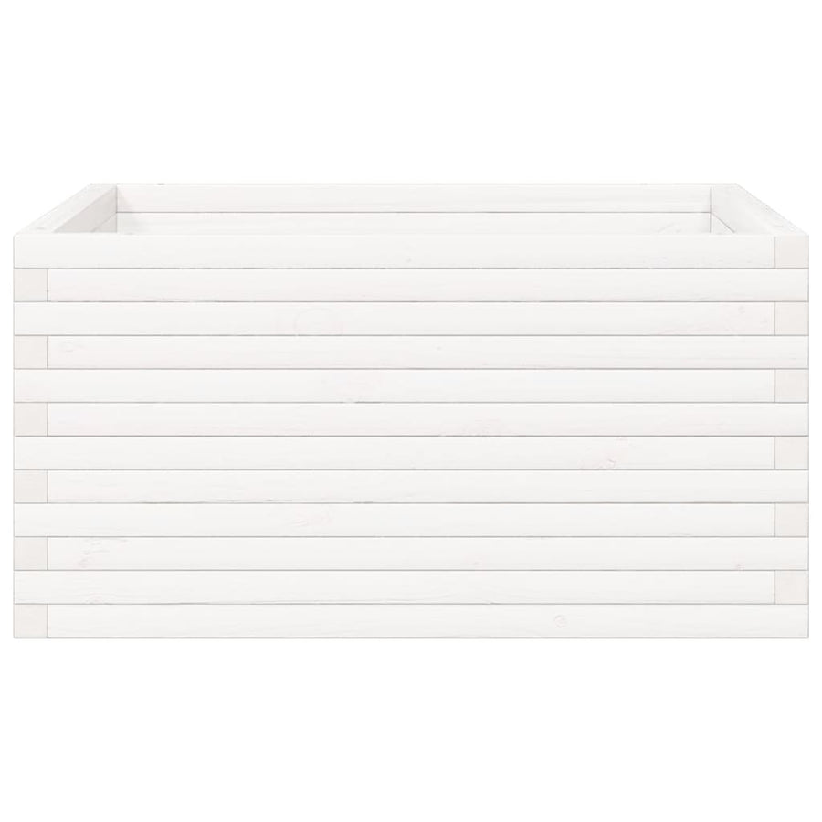 Plantenbak 90x90x46 cm massief grenenhout wit