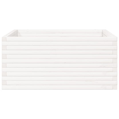 Plantenbak 100x100x46 cm massief grenenhout wit