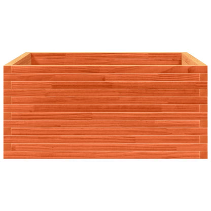 Plantenbak 100x100x46 cm massief grenenhout wasbruin
