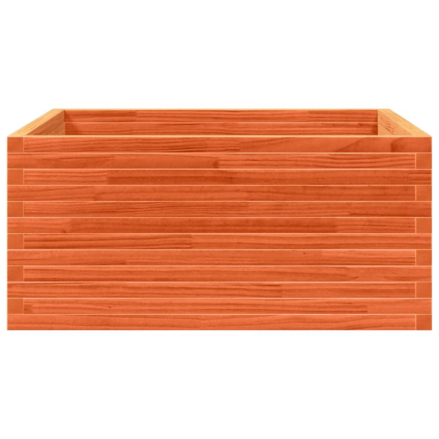 Plantenbak 100x100x46 cm massief grenenhout wasbruin