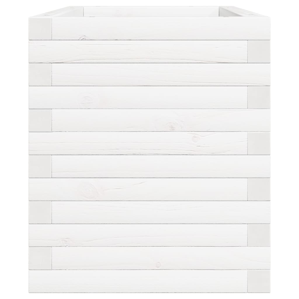 Plantenbak 70x40x46 cm massief grenenhout wit