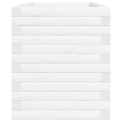 Plantenbak 70x40x46 cm massief grenenhout wit