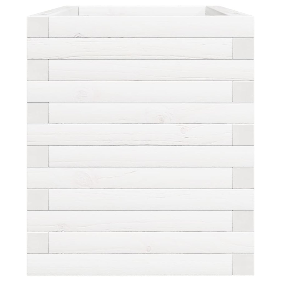 Plantenbak 70x40x46 cm massief grenenhout wit