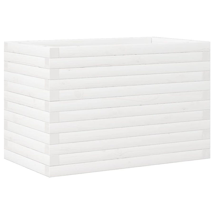 Plantenbak 70x40x46 cm massief grenenhout wit
