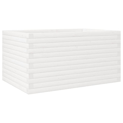 Plantenbak 90x60x46 cm massief grenenhout wit