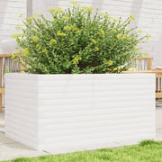 Plantenbak 90x60x46 cm massief grenenhout wit