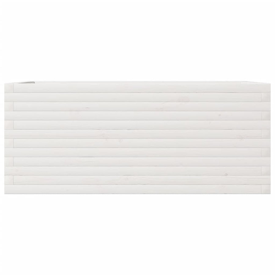 Plantenbak 110x60x46 cm massief grenenhout wit