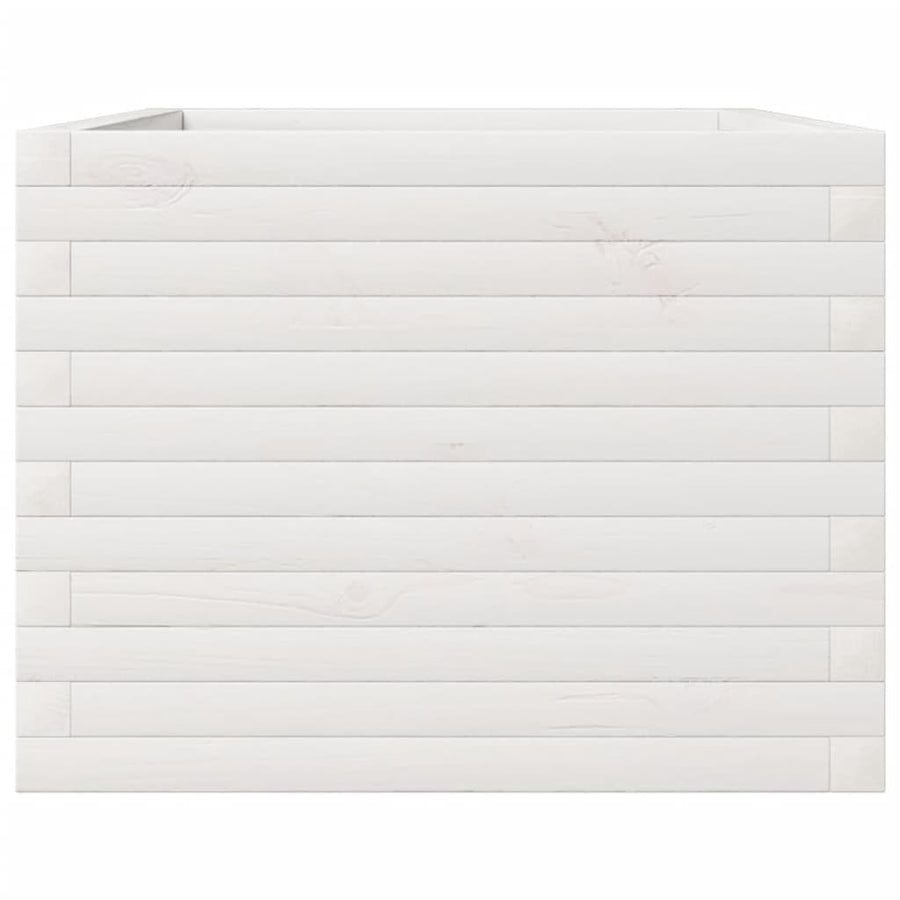Plantenbak 110x60x46 cm massief grenenhout wit