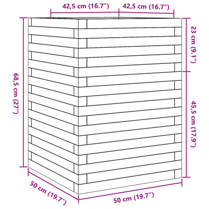 Plantenbak 50x50x68,5 cm massief grenenhout