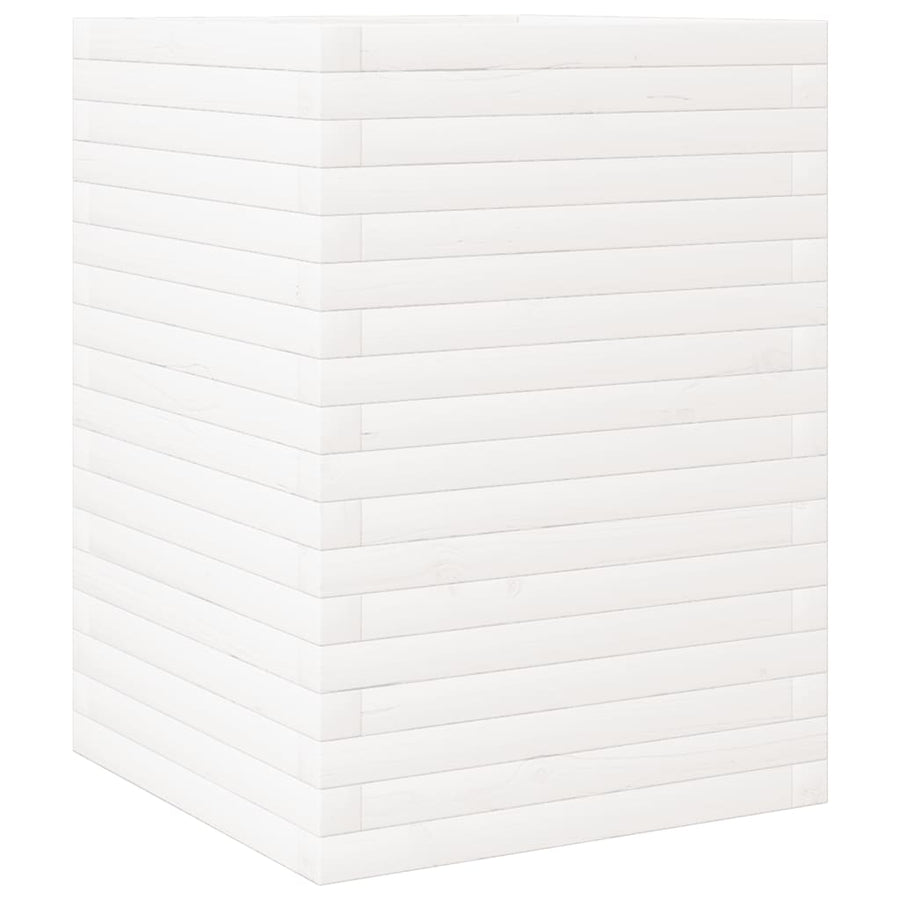Plantenbak 50x50x68,5 cm massief grenenhout wit