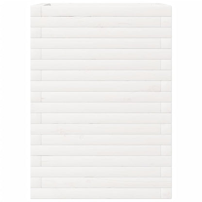 Plantenbak 50x50x68,5 cm massief grenenhout wit