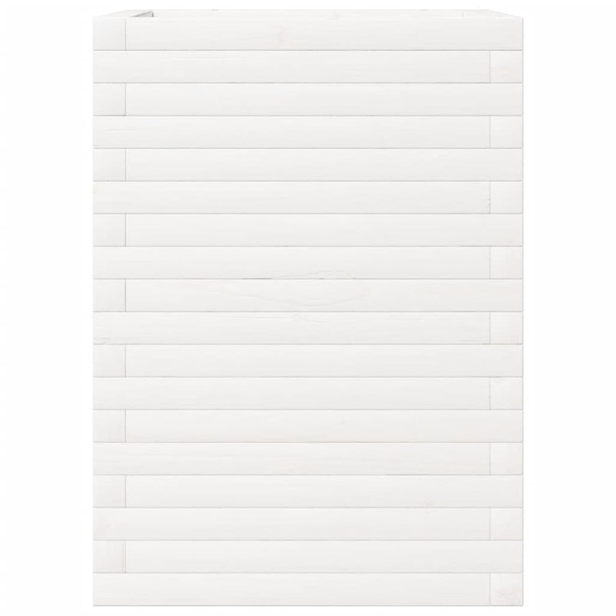 Plantenbak 50x50x68,5 cm massief grenenhout wit