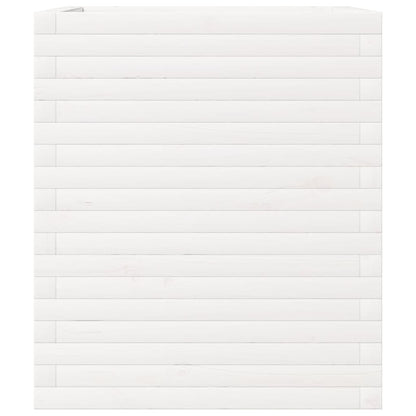 Plantenbak 60x60x68,5 cm massief grenenhout wit