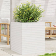 Plantenbak massief grenenhout 60x60x68,5 cm wit