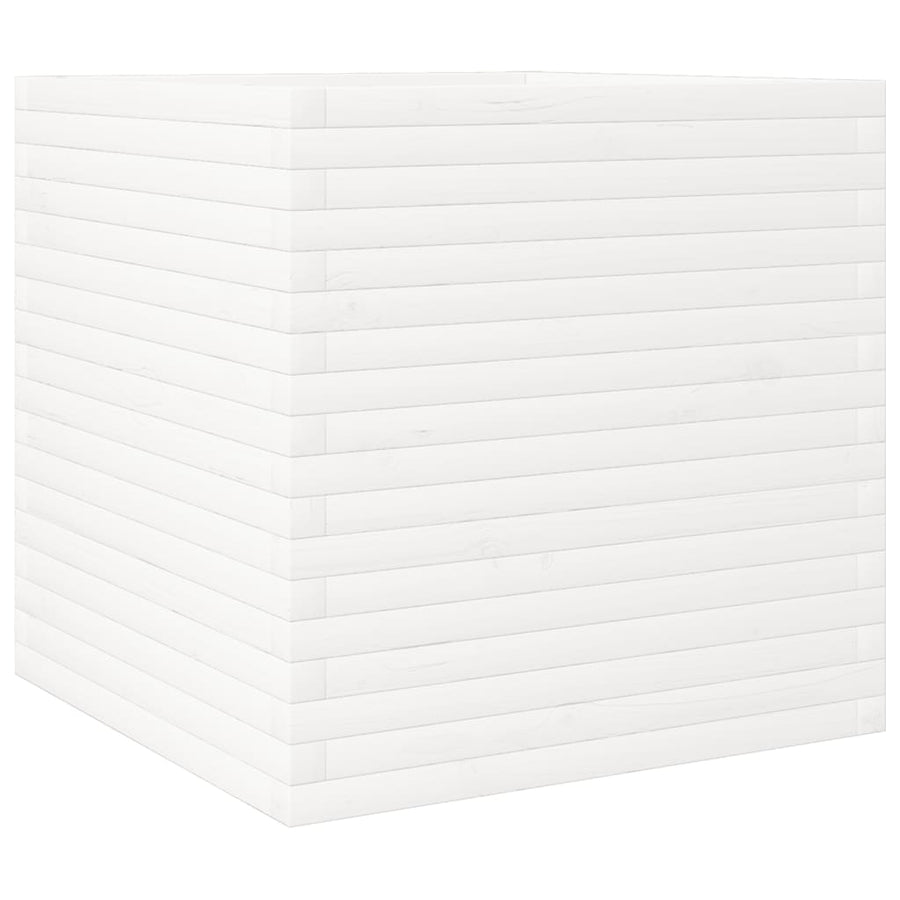Plantenbak 70x70x68,5 cm massief grenenhout wit