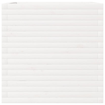 Plantenbak 70x70x68,5 cm massief grenenhout wit