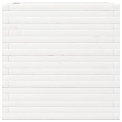 Plantenbak 70x70x68,5 cm massief grenenhout wit