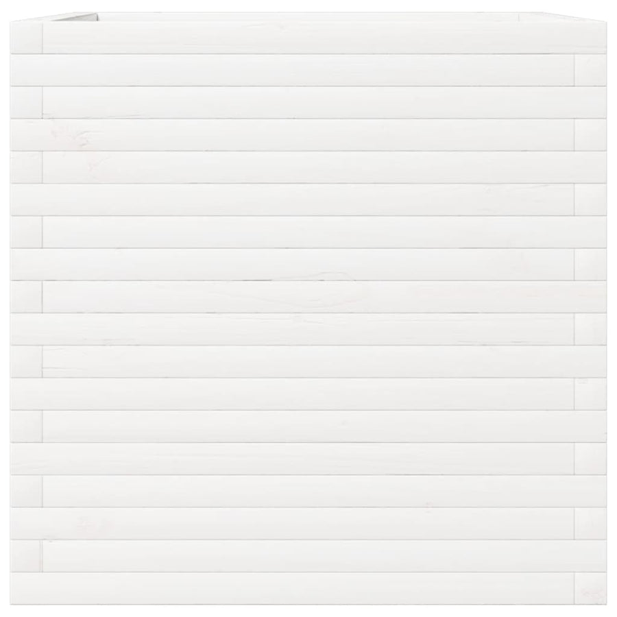 Plantenbak 70x70x68,5 cm massief grenenhout wit