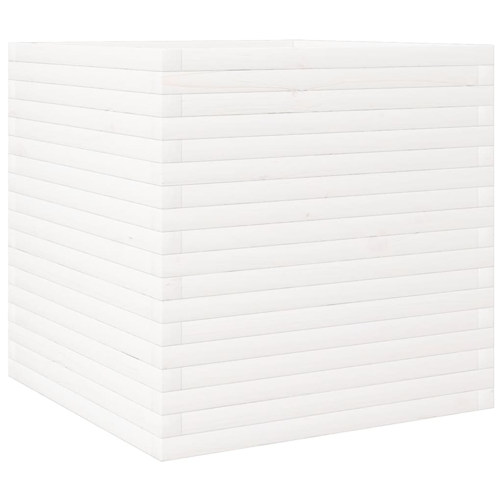 Plantenbak 70x70x68,5 cm massief grenenhout wit