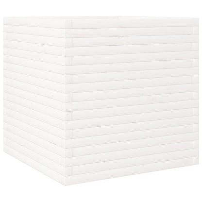 Plantenbak 70x70x68,5 cm massief grenenhout wit